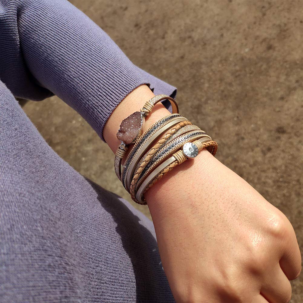 Leather Wrap Bracelet for Women