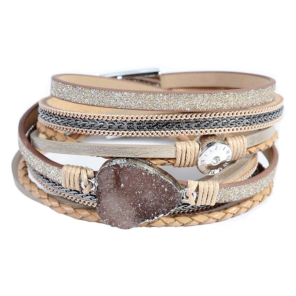 Leather Wrap Bracelet for Women