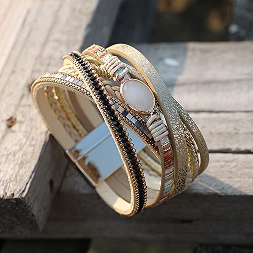 Leather Wrap Bracelet -white